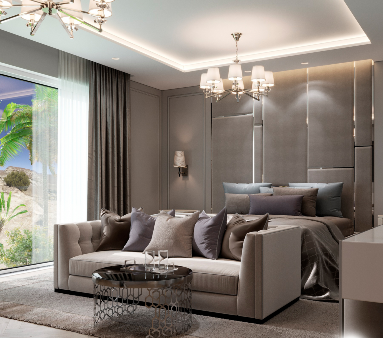 Chambre à coucher Villa Maison Design d’intérieur Côte d’Azur 8